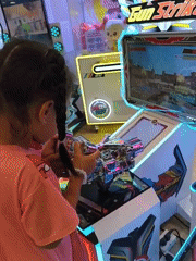 Children enjoy morning arcade gaming session at entertainment venue