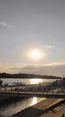 Afternoon along the Izmail waterfront at golden hour