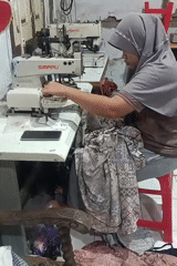 Inside a small garment workshop in Tembok Luwung, Indonesia.