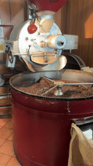 Coffee roasting operation documented in Rome