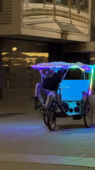 LED-lit custom pedicab spotted on Varna streets