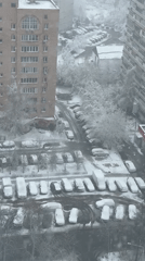 Heavy snowfall blankets Krasnogorsk as daily life continues indoors