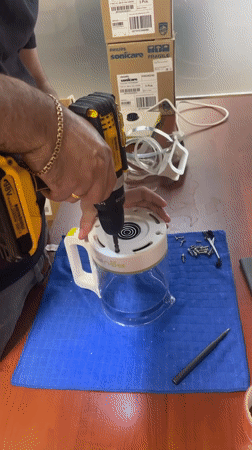 Appliance disassembly with a cordless drill, Tbilisi