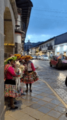 Traditional Andean culture scenes documented in historic Cusco