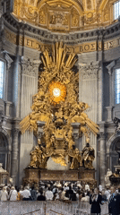 Tourists explore St. Peter's Basilica interior on Monday morning
