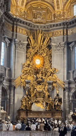 Tourists explore St. Peter's Basilica interior on Monday morning
