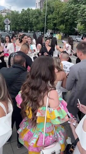 Graduation celebration draws formally dressed youth to Blagoevgrad streets