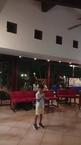 Boys dance at late-night entertainment event in Venezuela
