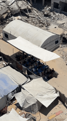 Destruction and displacement across Gaza City, with signs of daily life persisting