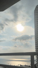 Rainy morning weather observed from Pattaya high-rise balcony
