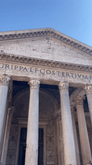Tourist captures Pantheon exterior and interior during Rome visit