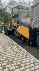 Road paving operations underway in Stara Zagora, Bulgaria