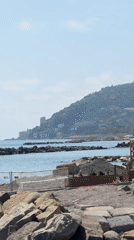 Excavator conducts marine work in Sanremo coastal waters