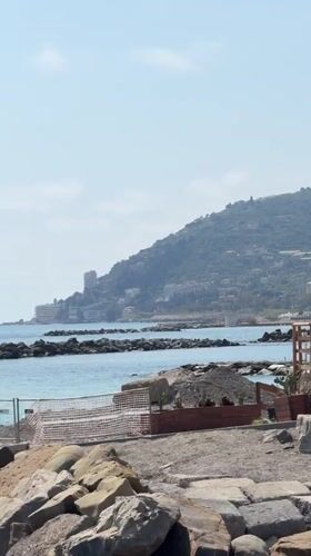 Excavator conducts marine work in Sanremo coastal waters