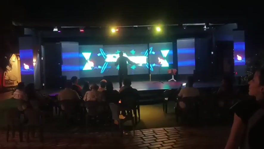 Singer performs at Margarita Village venue in Porlamar, Venezuela