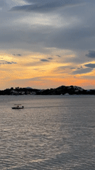 Sunset filmed over calm waters in Fethiye, Turkey