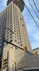 Downtown Vancouver architecture documented during early morning walkthrough