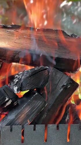 Backyard grill firing up in Polonne, Ukraine