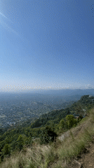 Clear morning panorama captured from high vantage point in Pokhara