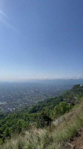 Clear morning panorama captured from high vantage point in Pokhara