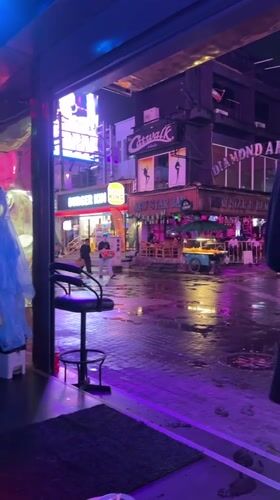 Rainy night scenes captured in Pattaya entertainment district