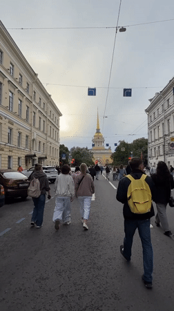Afternoon stroll through central Saint Petersburg near iconic landmarks