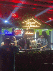 Nighttime DJ event held at Road House Studio, Howayi