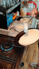 Morning pancake cooking observed in Bol'shaya Usa, Russia