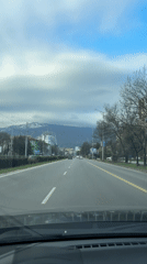 Morning traffic captured on Sofia highway from vehicle