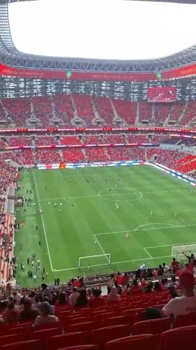 Football match observed at modern stadium in Rabat
