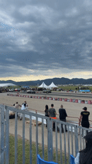 Drag race held on striped track in Sliven, Bulgaria