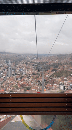 Cable car passenger captures aerial view over La Paz