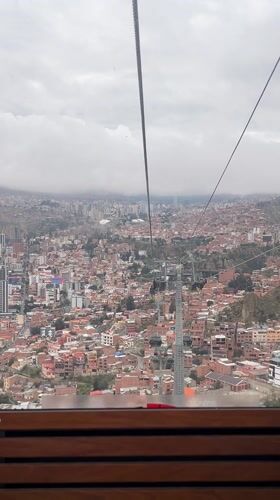 Cable car passenger captures aerial view over La Paz