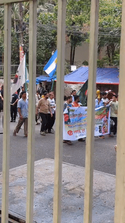 Public procession with flags observed in Dhaka streets
