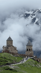 Mountain church visit in Gergeti with helicopter and wildlife