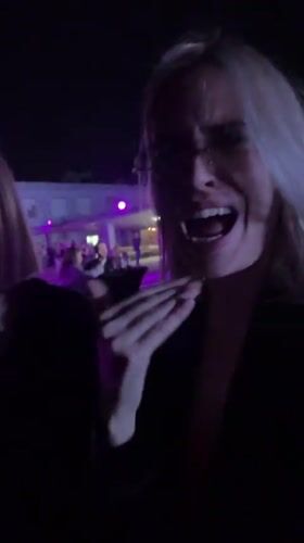 Two women attend outdoor event in Saratov, Russia