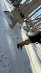 Visitor documents exploration of Pripyat cooling tower in snow
