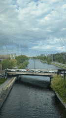 Train passenger films Montreal river bridges, police vehicles spotted