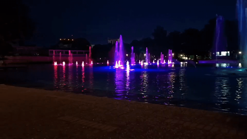 Evening fountain light show draws visitors in Plovdiv
