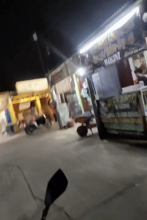 Late-night ride through Mekarmukti's local food stall strip