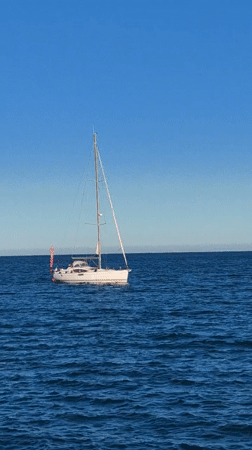 White sailboat spotted off Dénia coast under clear skies