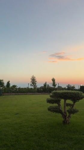 Sunset observed over park in Serik, Turkey