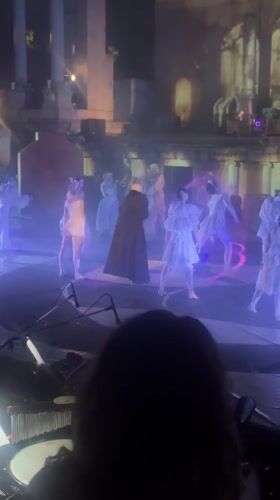 Theatrical performance at a historic Plovdiv outdoor stage