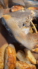 Home cook prepares whole fish dinner in Even Yehuda