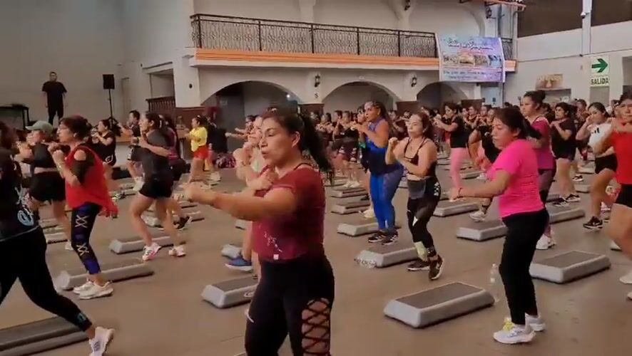 Aerobics class in a spacious Los Olivos community hall