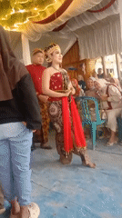 Traditional wedding celebration in rural Rejosari, Indonesia