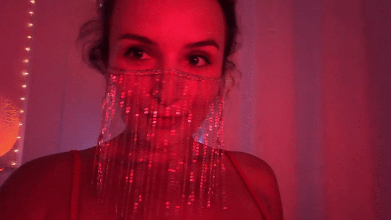 Masked portraits and red lighting in Baan Bang Rak