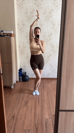 Home yoga and workout session in a Riga apartment