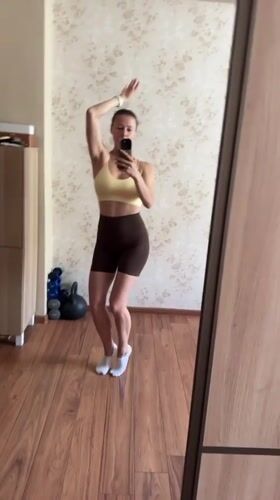 Home yoga and workout session in a Riga apartment