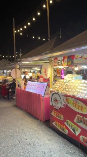 Evening market activity documented in Baan Bo Phut, Thailand